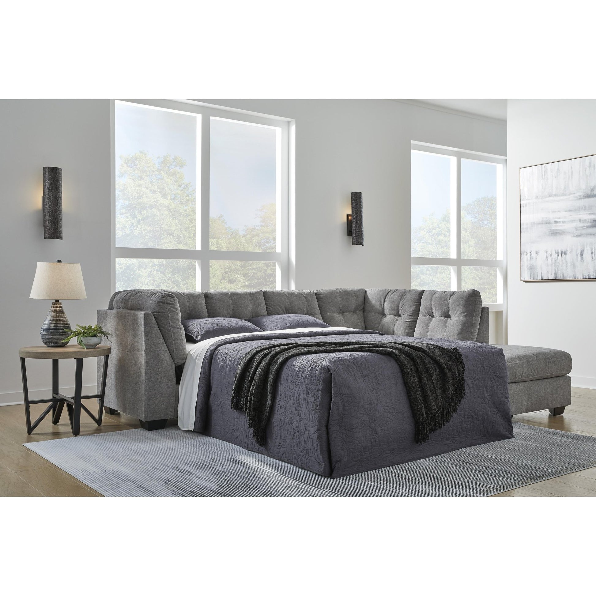 Signature Design by Ashley Marleton 55305S4 2 pc Sleeper Sectional with Chaise - American Furniture of Slidell