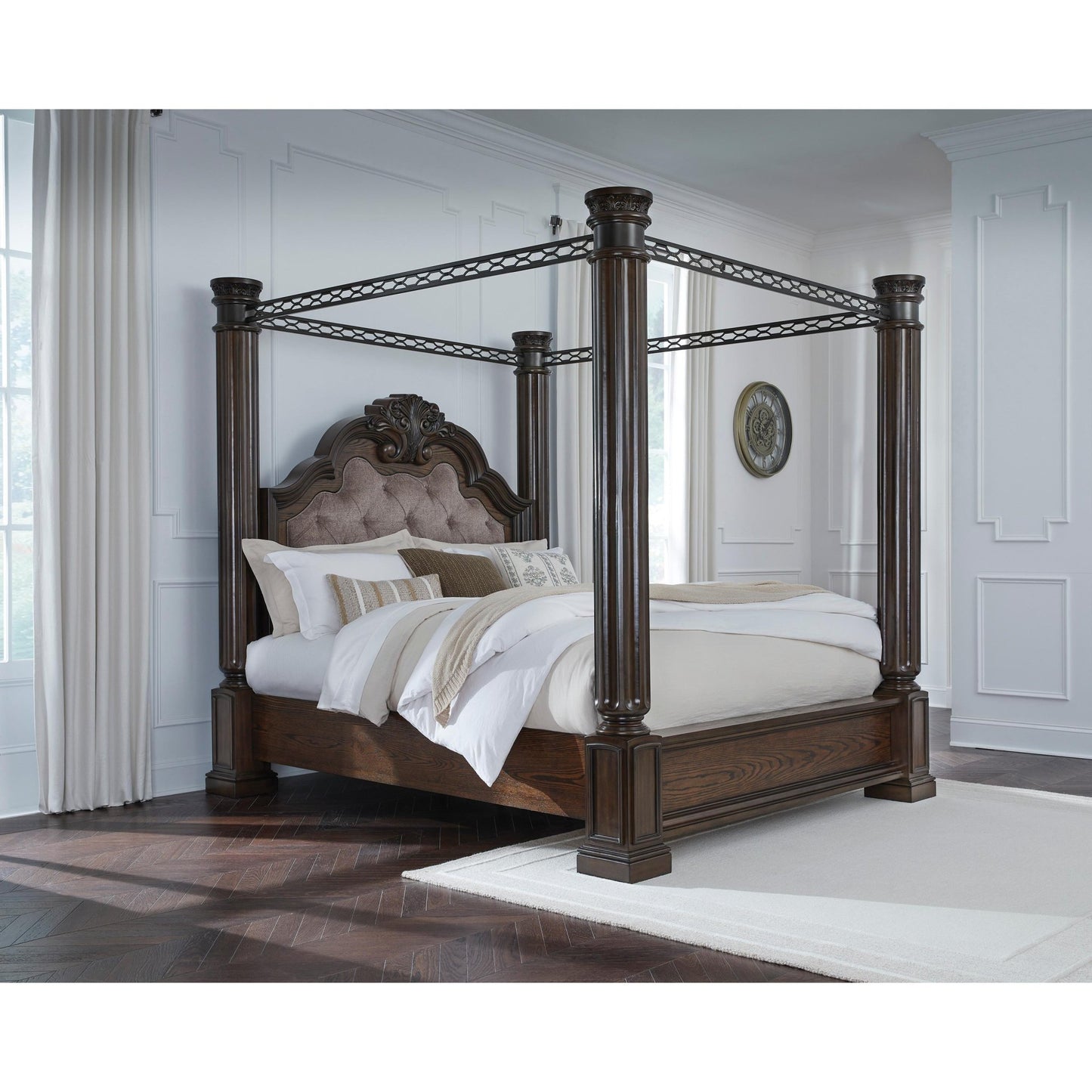 Signature Design by Ashley Maylee B947B10 King Canopy Bed - American Furniture of Slidell