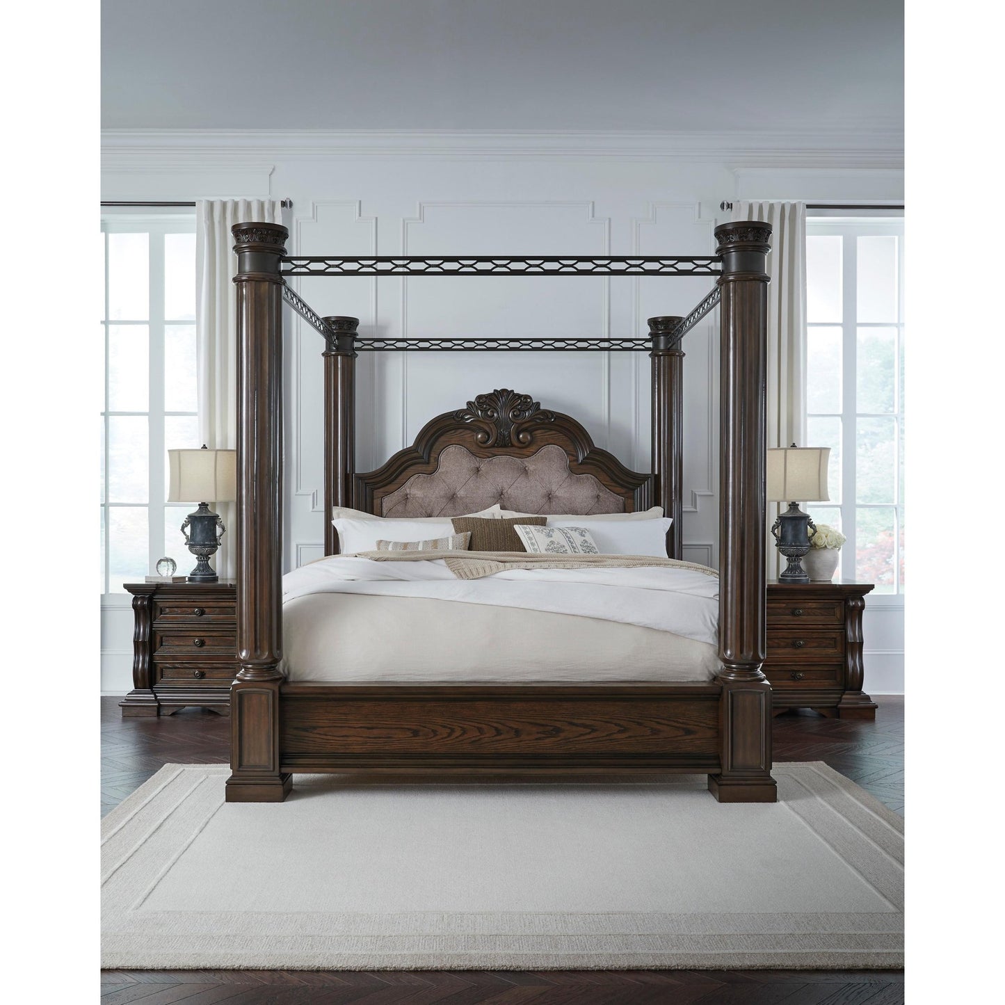 Signature Design by Ashley Maylee B947B11 California King Canopy Bed - American Furniture of Slidell