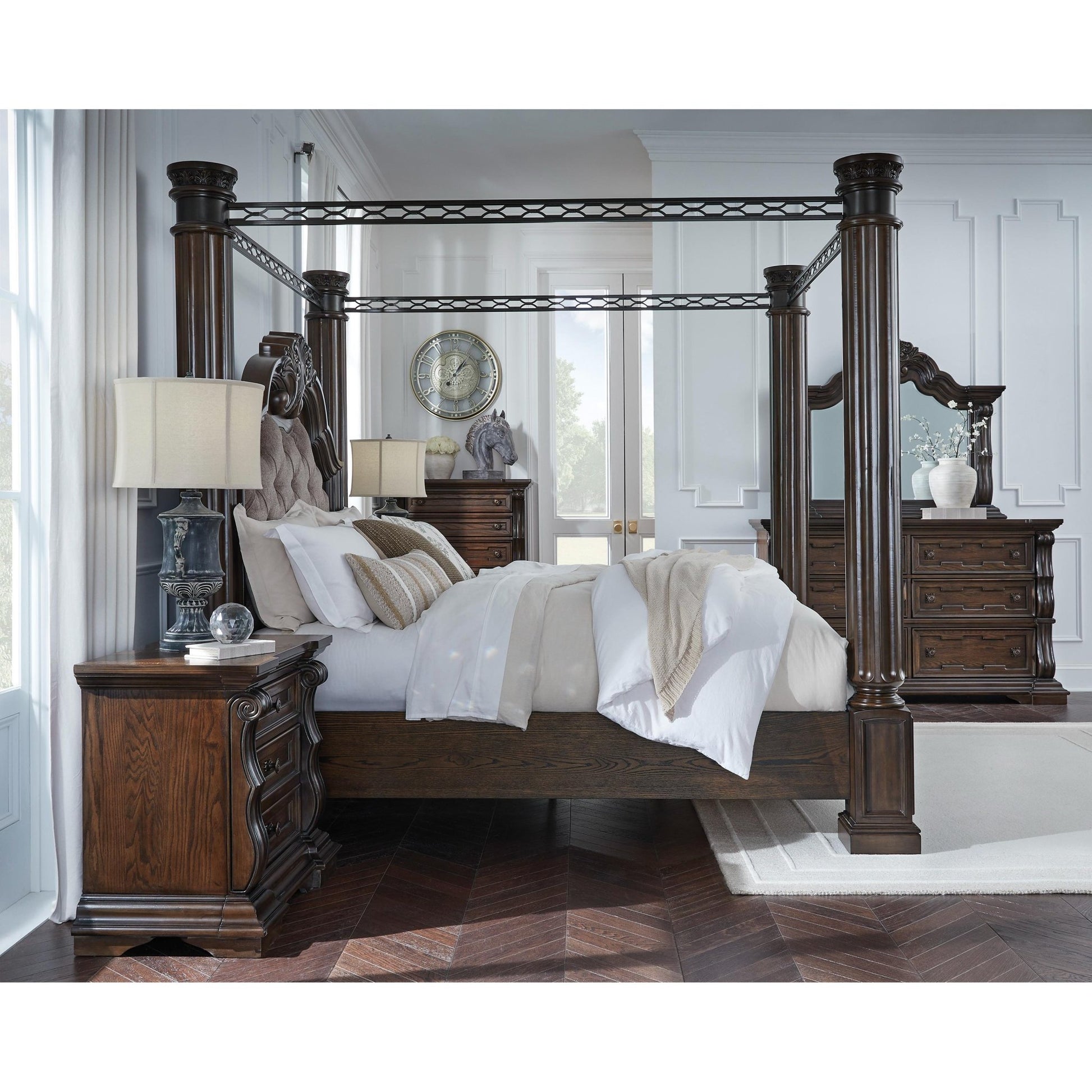 Signature Design by Ashley Maylee B947B11 California King Canopy Bed - American Furniture of Slidell