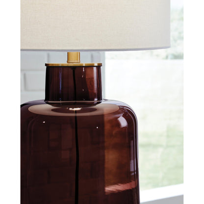 Signature Design by Ashley Mette L430924 Glass Table Lamp - American Furniture of Slidell