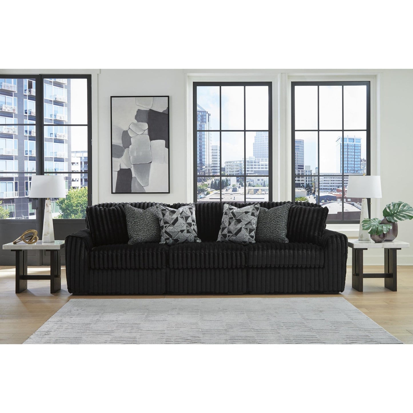 Signature Design by Ashley Midnight - Madness 98103S12 3 pc Sectional Sofa - American Furniture of Slidell