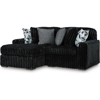 Signature Design by Ashley Midnight - Madness 98103S13 2 pc Sectional with Chaise - American Furniture of Slidell