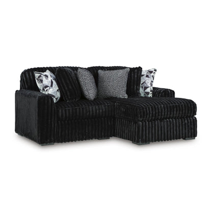 Signature Design by Ashley Midnight - Madness 98103S14 2 pc Sectional with Chaise - American Furniture of Slidell