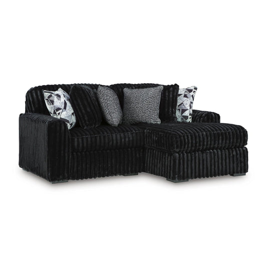 Signature Design by Ashley Midnight - Madness 98103S14 2 pc Sectional with Chaise - American Furniture of Slidell