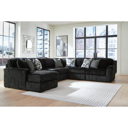 Signature Design by Ashley Midnight - Madness 98103S23 6 pc Sectional with Chaise - American Furniture of Slidell