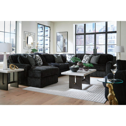 Signature Design by Ashley Midnight - Madness 98103S23 6 pc Sectional with Chaise - American Furniture of Slidell