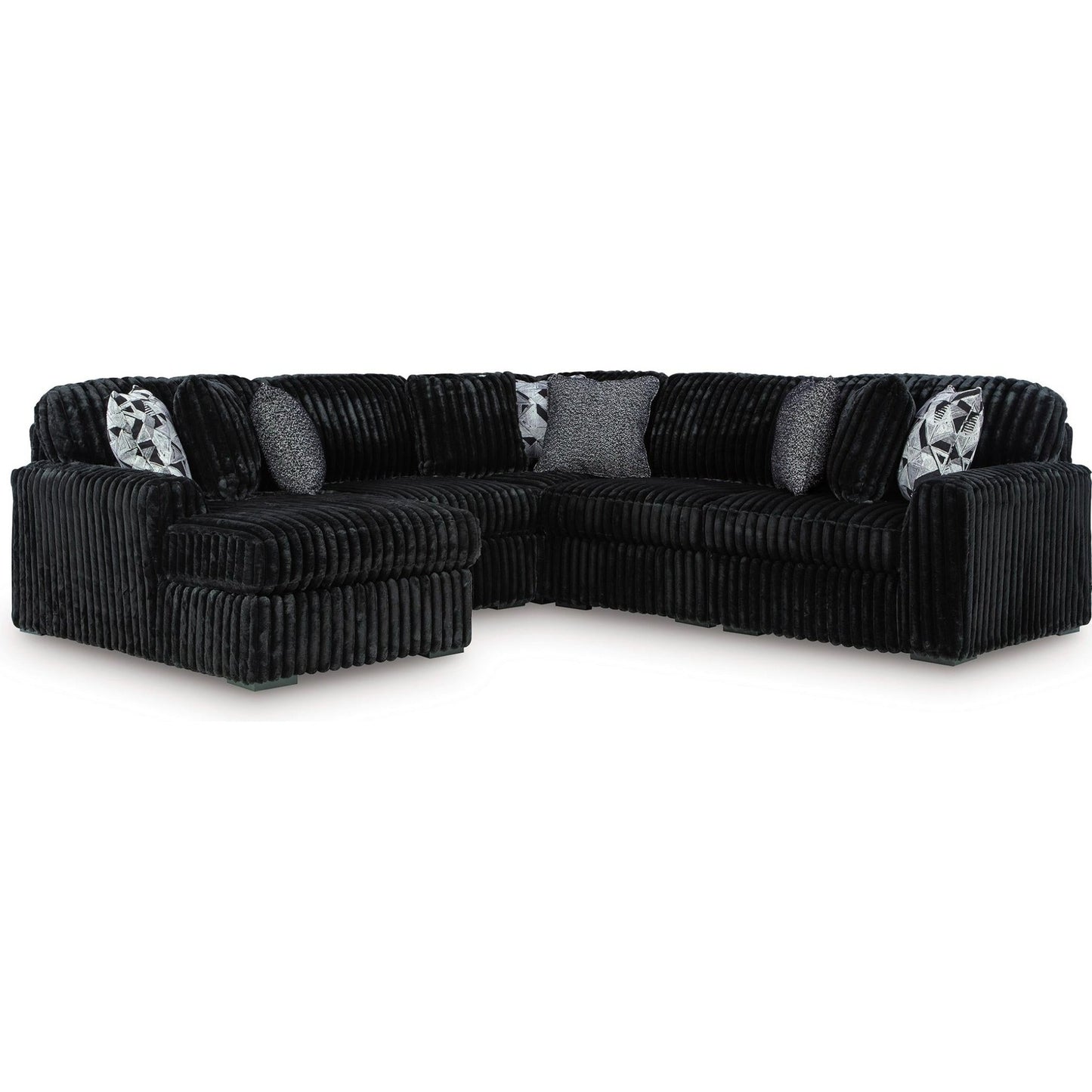 Signature Design by Ashley Midnight - Madness 98103S23 6 pc Sectional with Chaise - American Furniture of Slidell