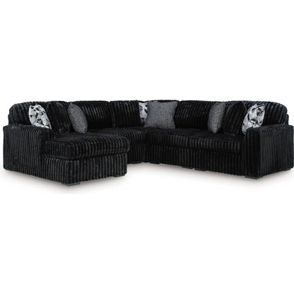 Signature Design by Ashley Midnight - Madness 98103S23 6 pc Sectional with Chaise - American Furniture of Slidell