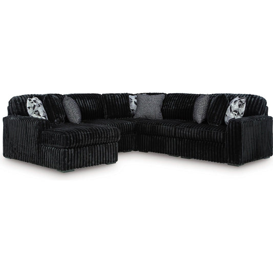 Signature Design by Ashley Midnight - Madness 98103S23 6 pc Sectional with Chaise - American Furniture of Slidell
