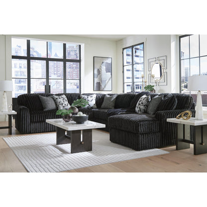 Signature Design by Ashley Midnight - Madness 98103S24 6 pc Sectional with Chaise - American Furniture of Slidell