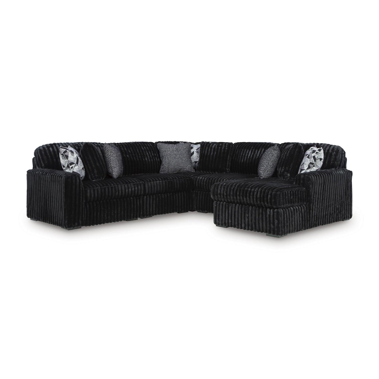 Signature Design by Ashley Midnight - Madness 98103S24 6 pc Sectional with Chaise - American Furniture of Slidell