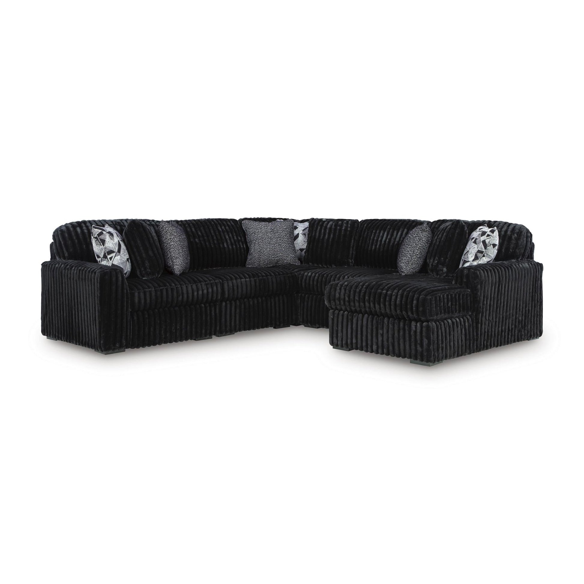 Signature Design by Ashley Midnight - Madness 98103S24 6 pc Sectional with Chaise - American Furniture of Slidell
