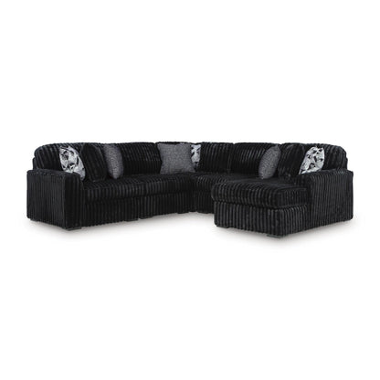 Signature Design by Ashley Midnight - Madness 98103S24 6 pc Sectional with Chaise - American Furniture of Slidell