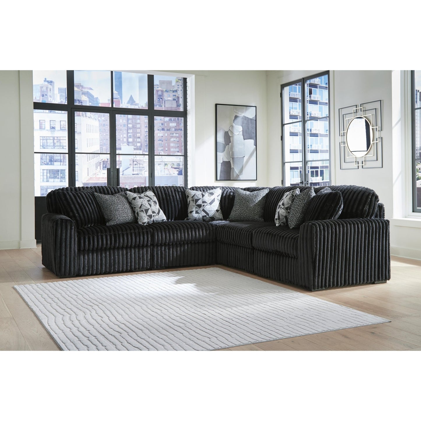Signature Design by Ashley Midnight - Madness 98103S26 5 pc Sectional - American Furniture of Slidell