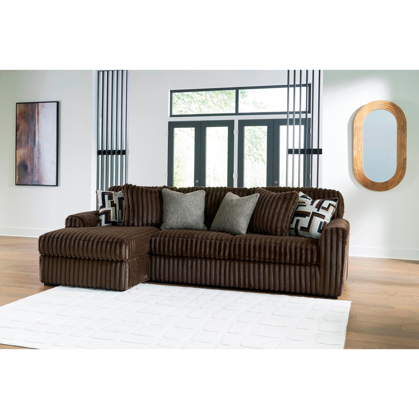 Signature Design by Ashley Midnight - Madness 98104S1 2 pc Sectional Sofa with Chaise - American Furniture of Slidell
