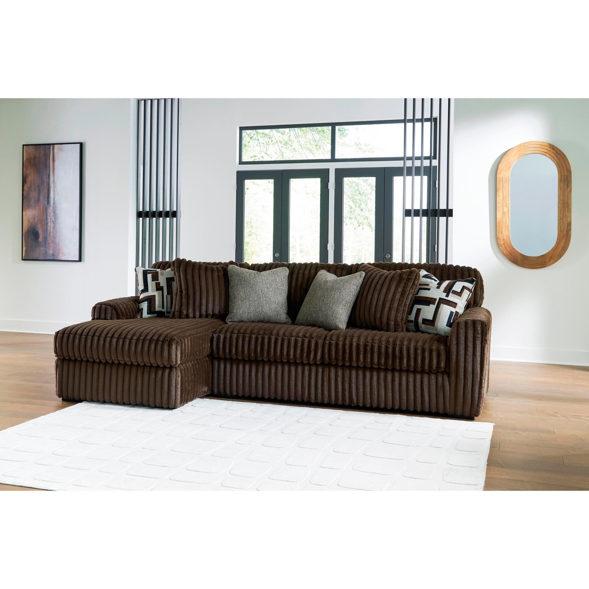 Signature Design by Ashley Midnight - Madness 98104S1 2 pc Sectional Sofa with Chaise - American Furniture of Slidell