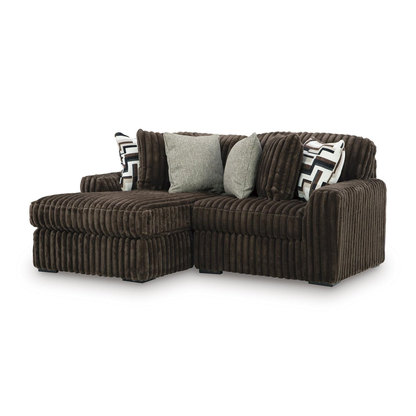 Signature Design by Ashley Midnight - Madness 98104S13 2 pc Sectional with Chaise - American Furniture of Slidell