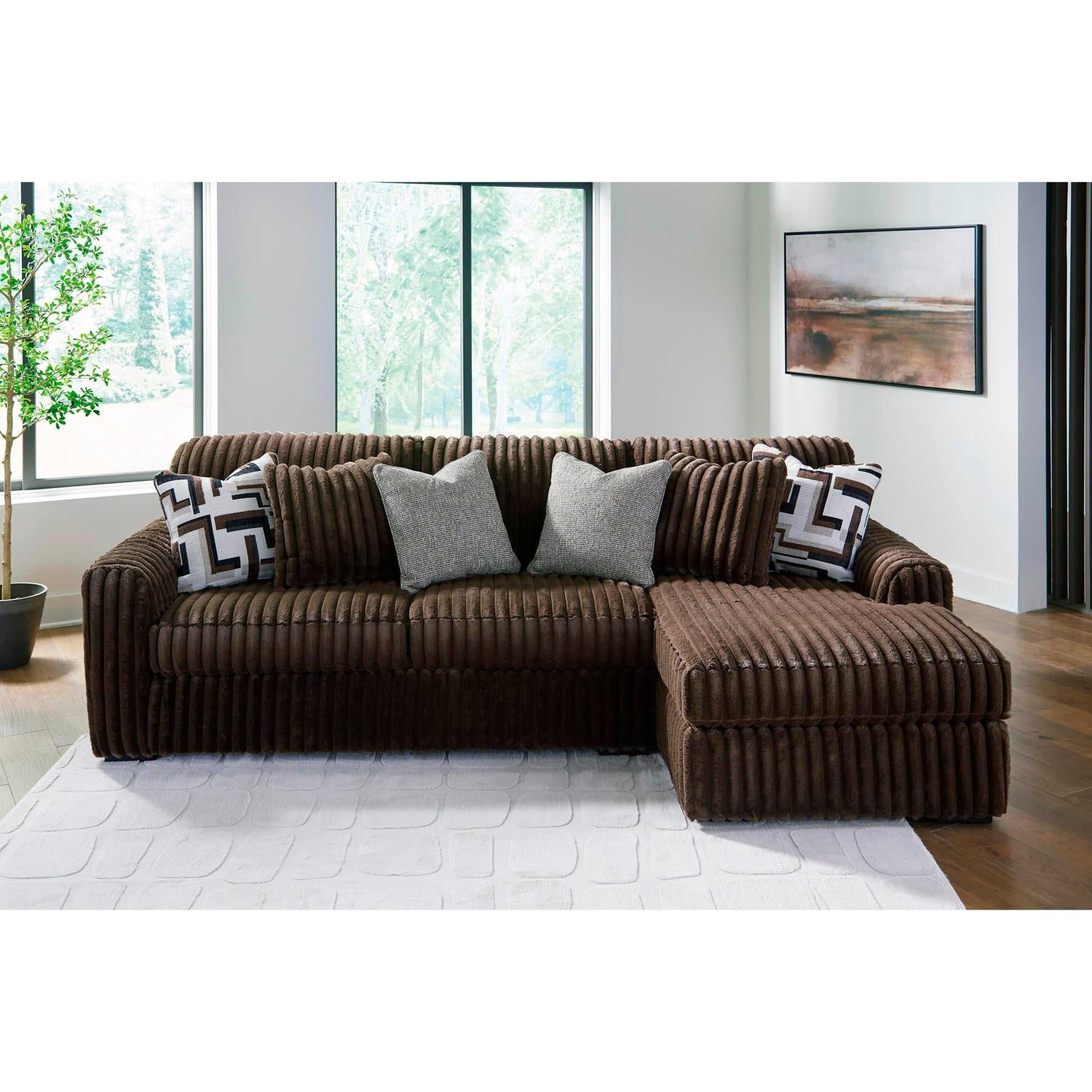 Signature Design by Ashley Midnight - Madness 98104S2 2 pc Sectional Sofa with Chaise - American Furniture of Slidell