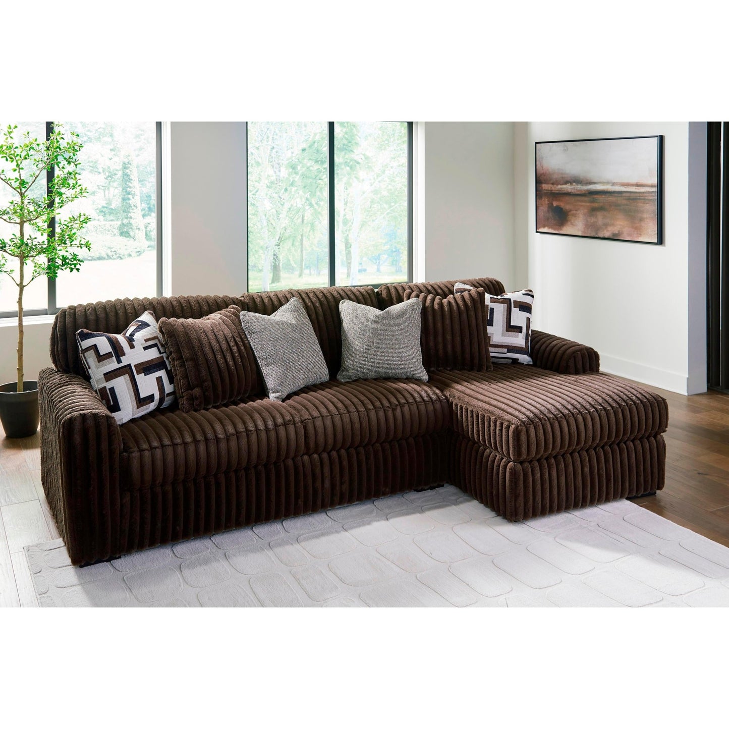 Signature Design by Ashley Midnight - Madness 98104S2 2 pc Sectional Sofa with Chaise - American Furniture of Slidell