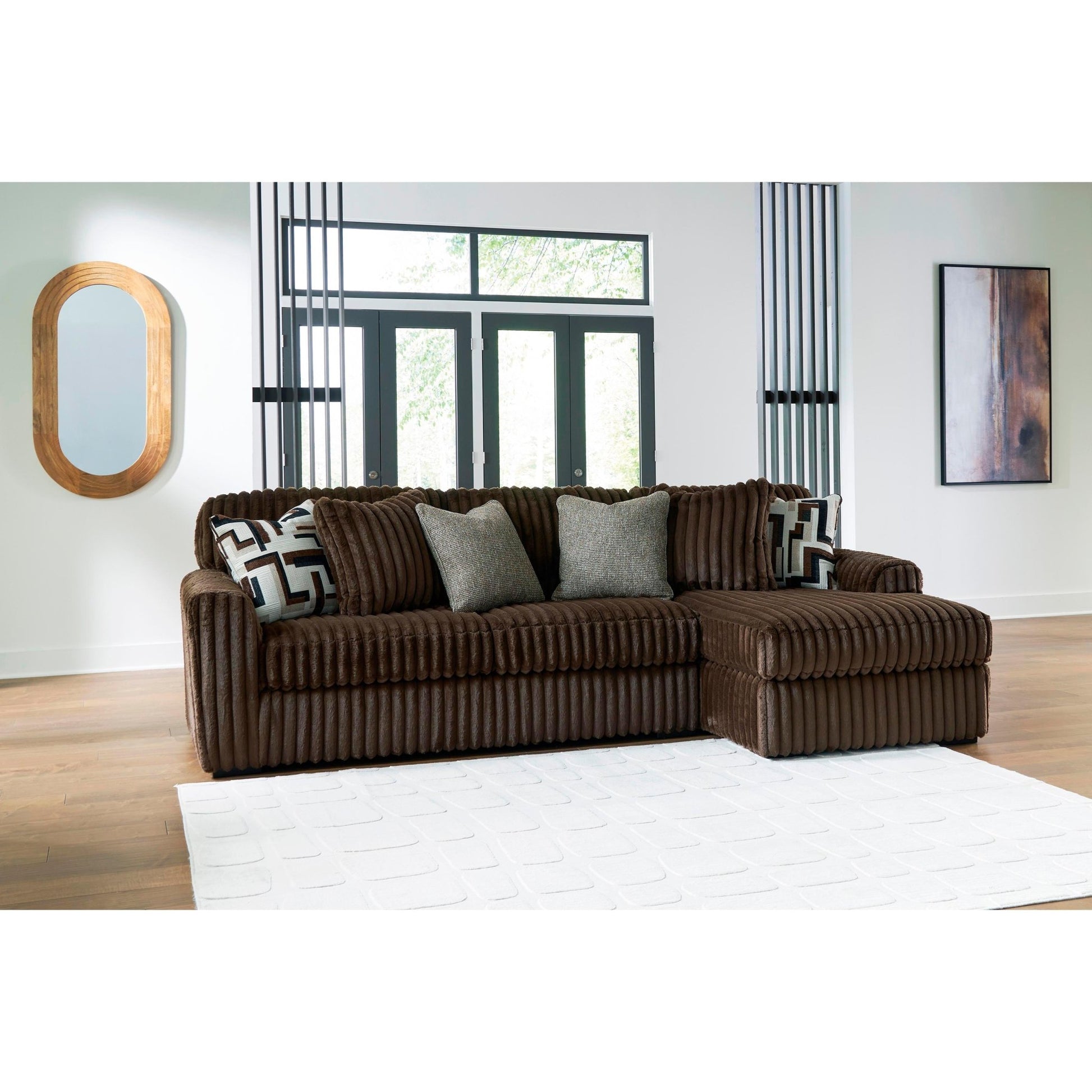 Signature Design by Ashley Midnight - Madness 98104S2 2 pc Sectional Sofa with Chaise - American Furniture of Slidell