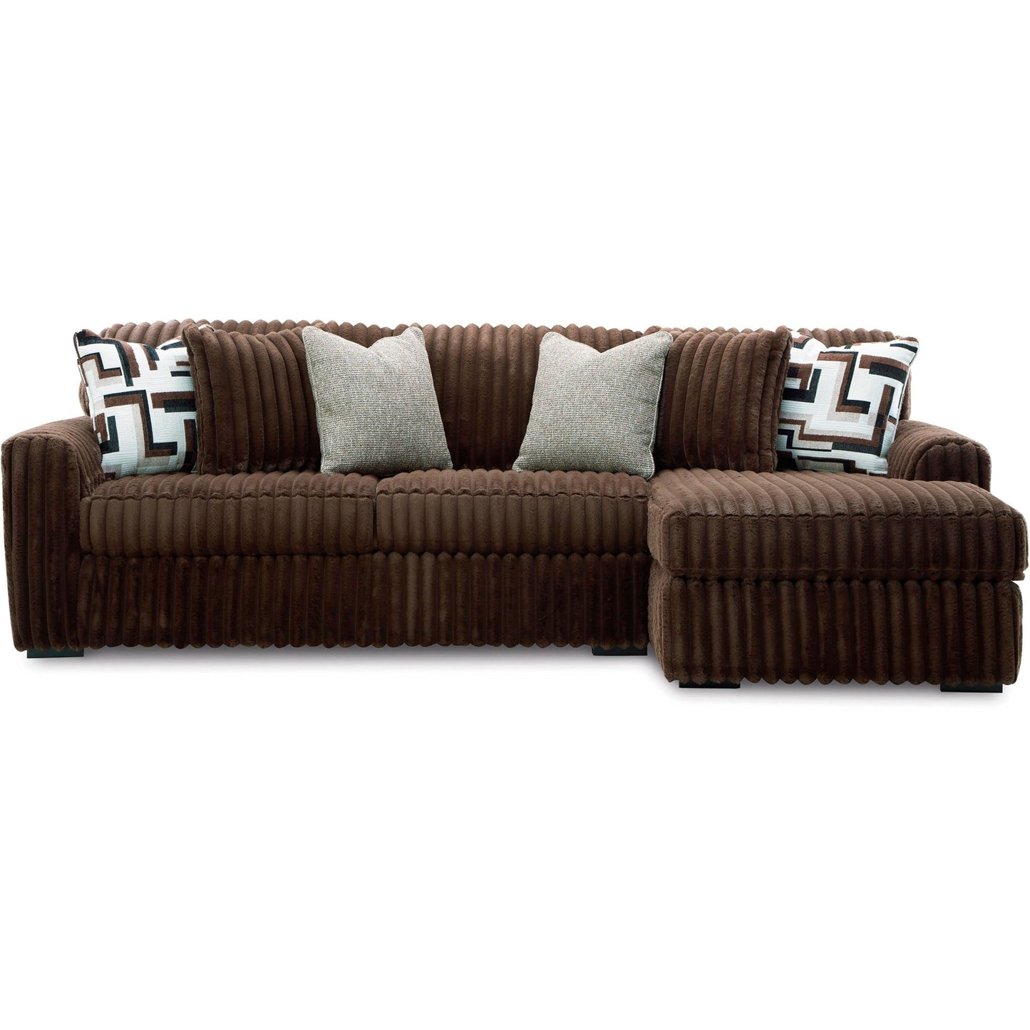 Signature Design by Ashley Midnight - Madness 98104S2 2 pc Sectional Sofa with Chaise - American Furniture of Slidell