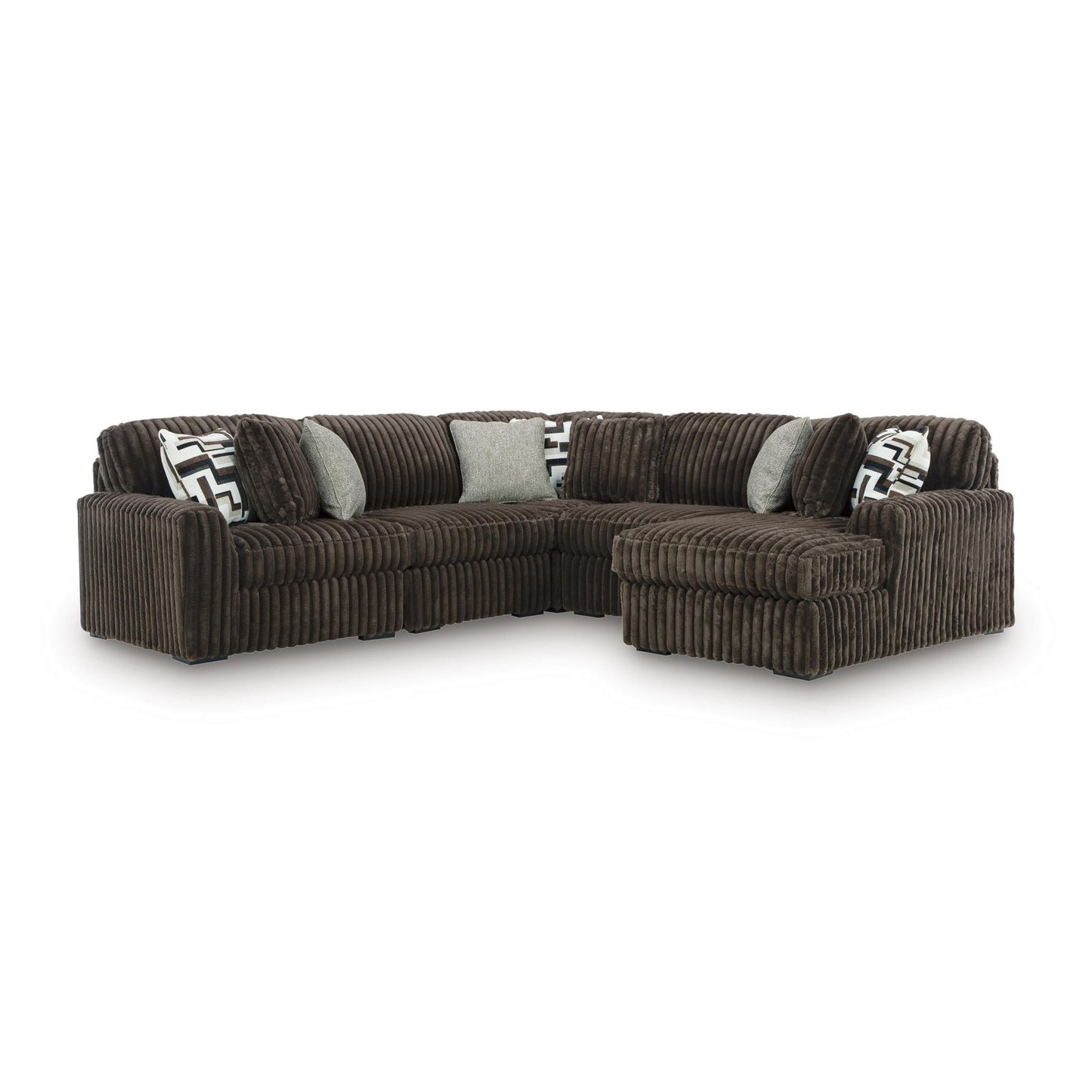 Signature Design by Ashley Midnight - Madness 98104S22 5 pc Sectional with Chaise - American Furniture of Slidell