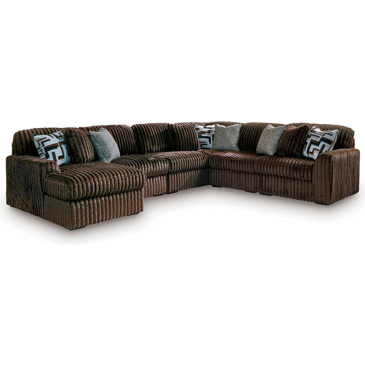 Signature Design by Ashley Midnight - Madness 98104S23 6 pc Sectional with Chaise - American Furniture of Slidell