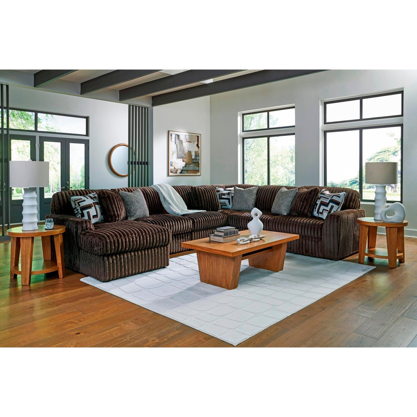 Signature Design by Ashley Midnight - Madness 98104S23 6 pc Sectional with Chaise - American Furniture of Slidell