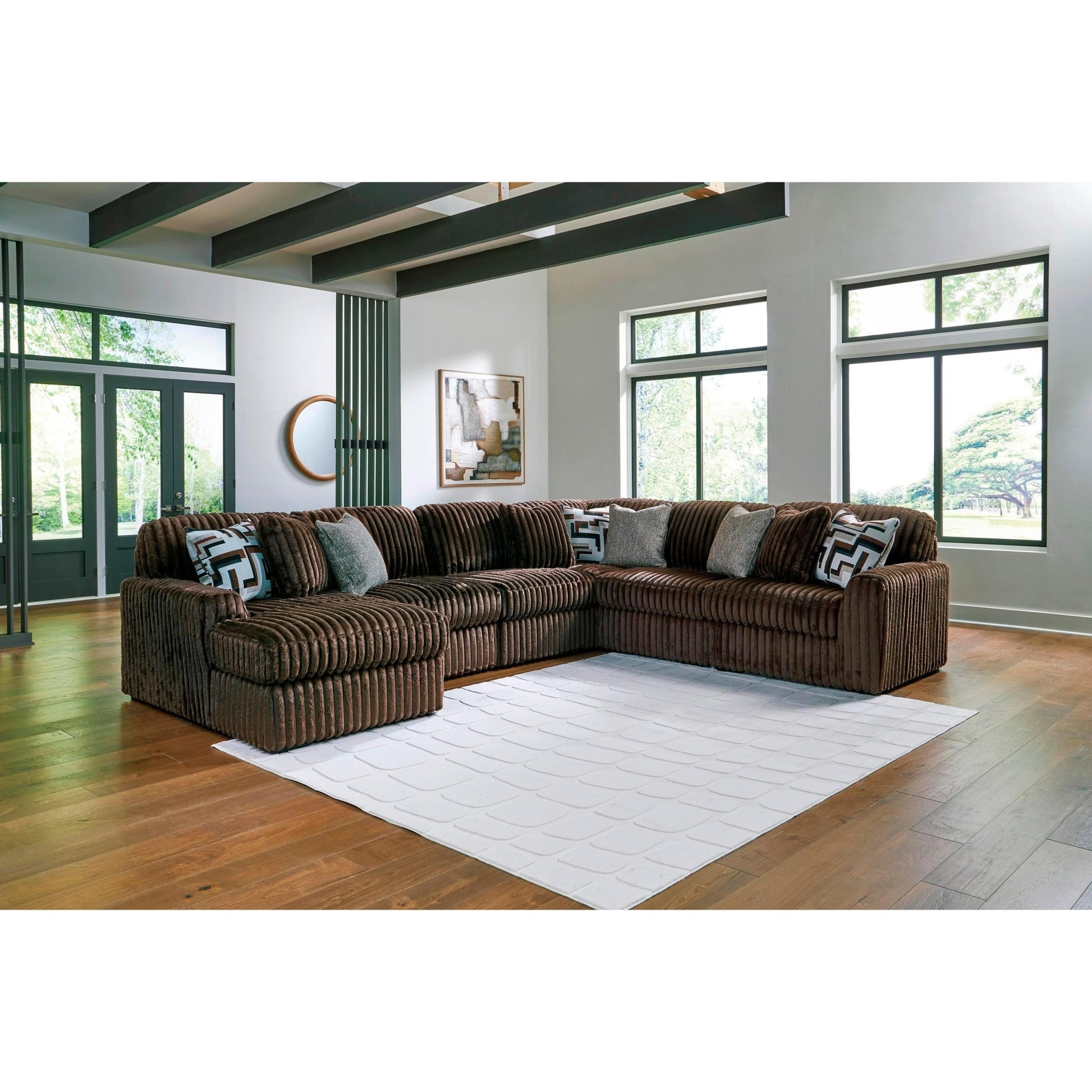 Signature Design by Ashley Midnight - Madness 98104S23 6 pc Sectional with Chaise - American Furniture of Slidell