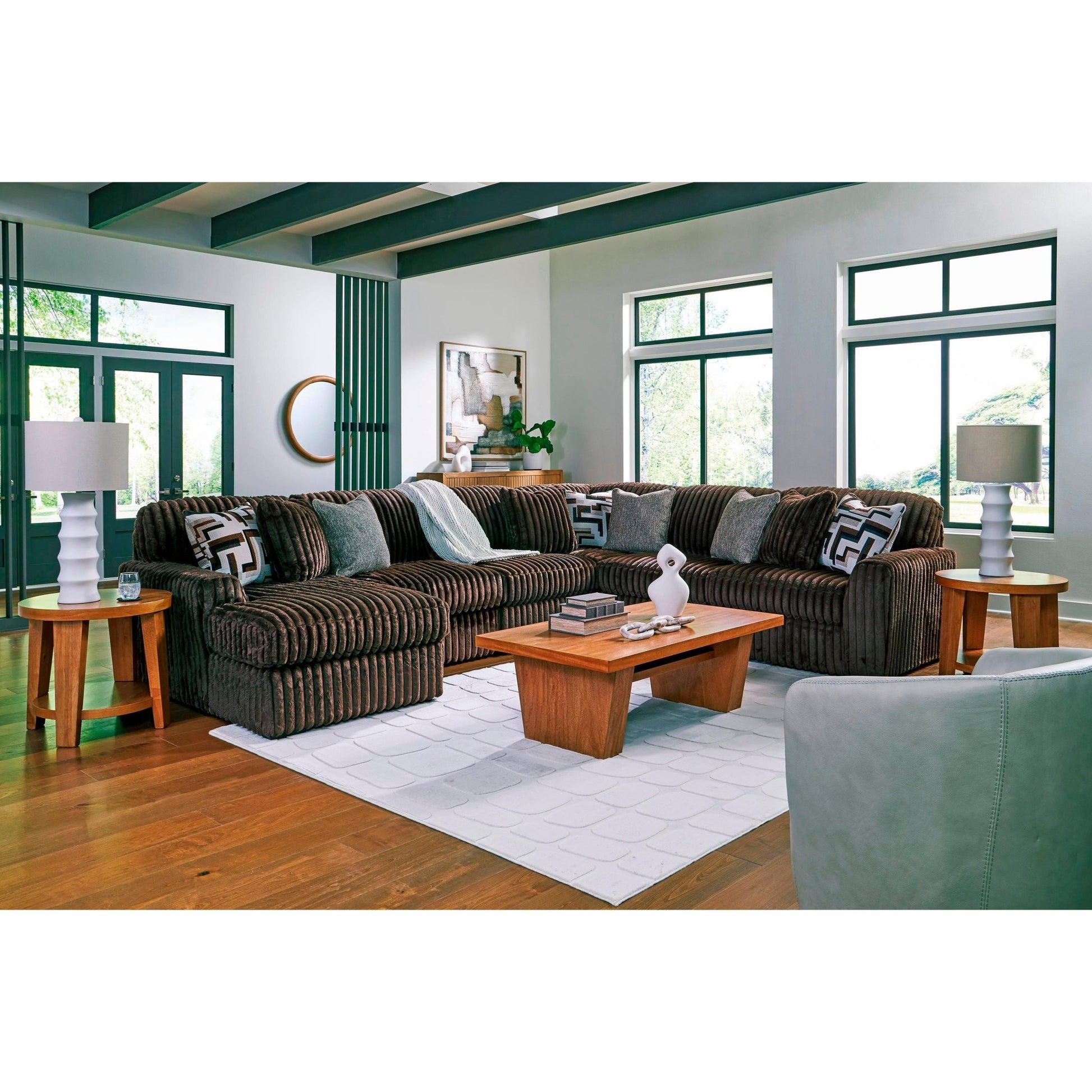 Signature Design by Ashley Midnight - Madness 98104S23 6 pc Sectional with Chaise - American Furniture of Slidell
