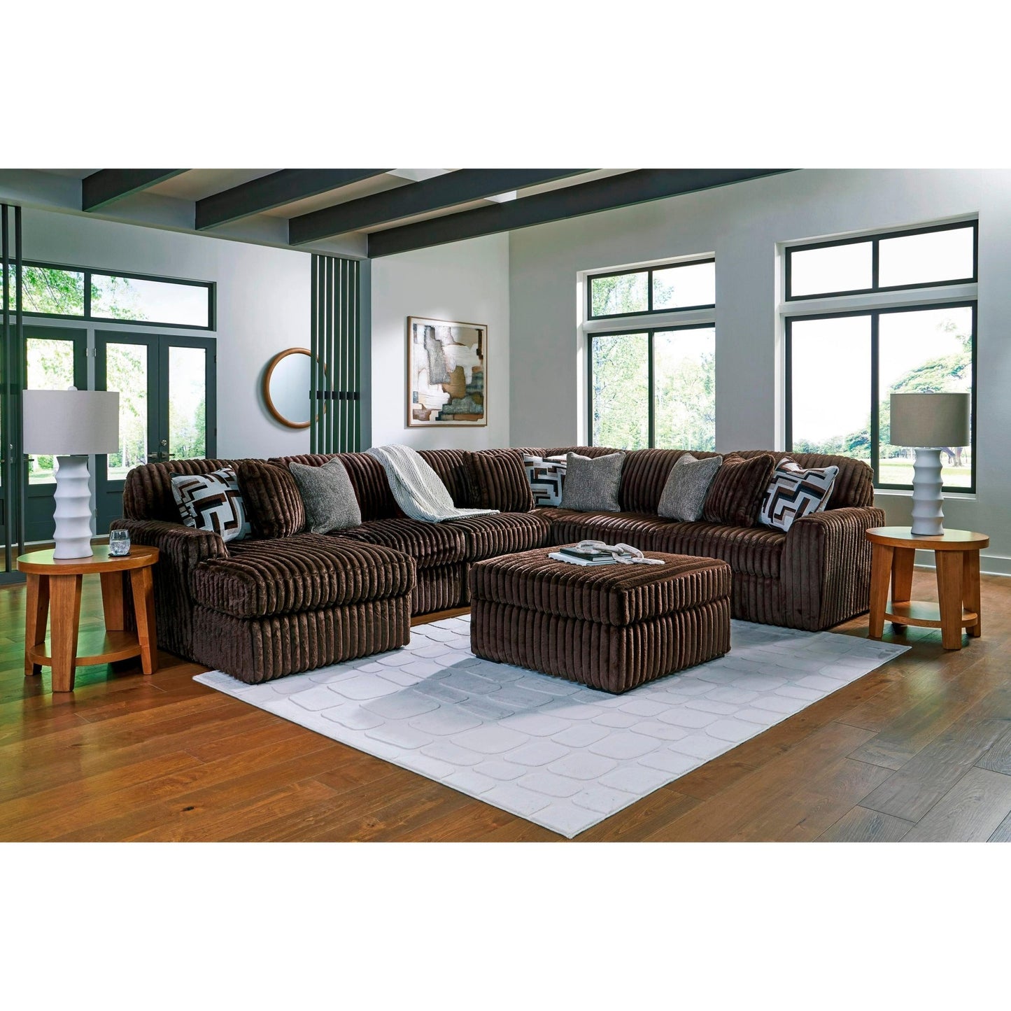 Signature Design by Ashley Midnight - Madness 98104S23 6 pc Sectional with Chaise - American Furniture of Slidell