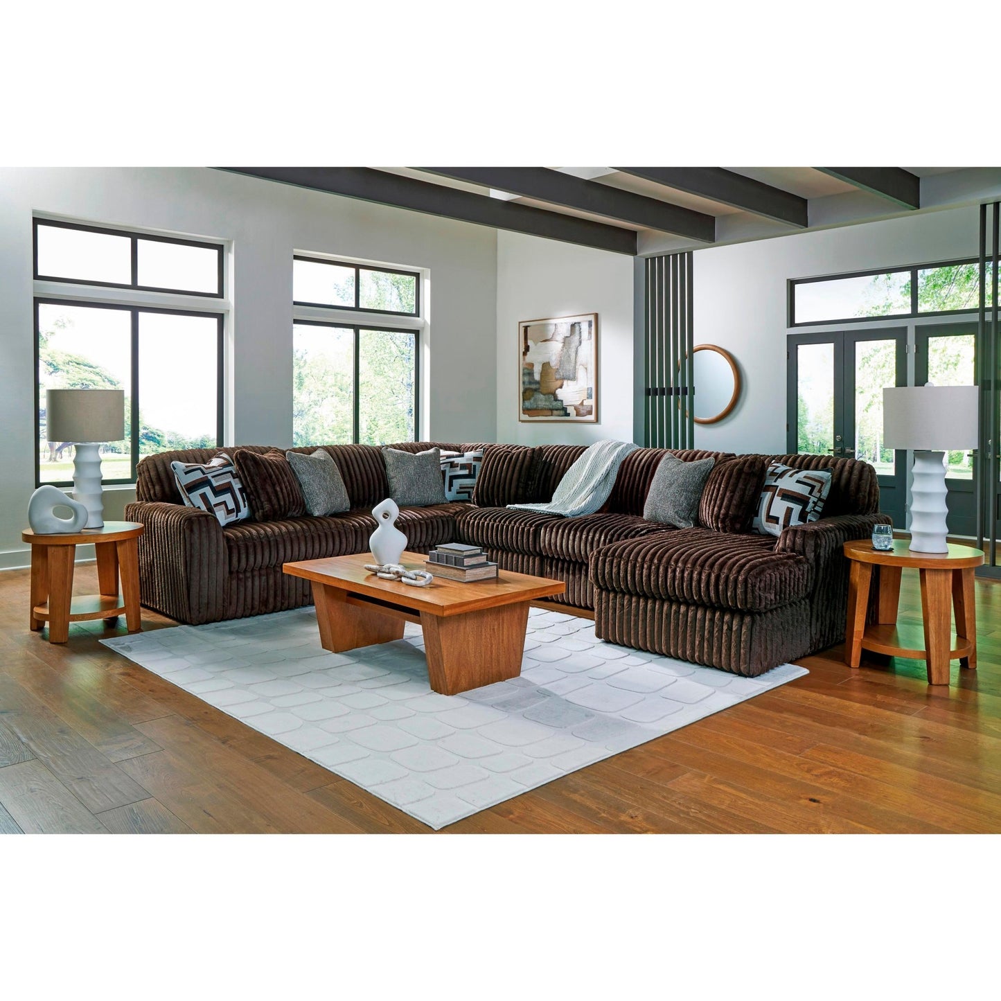 Signature Design by Ashley Midnight - Madness 98104S24 6 pc Sectional with Chaise - American Furniture of Slidell