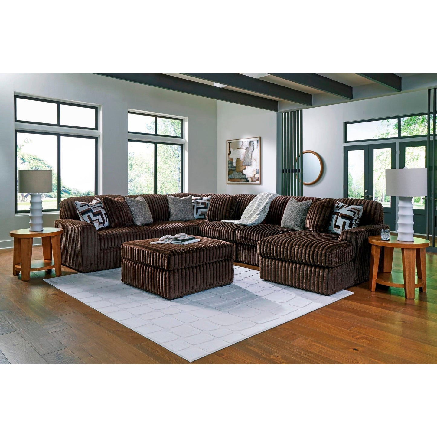 Signature Design by Ashley Midnight - Madness 98104S24 6 pc Sectional with Chaise - American Furniture of Slidell