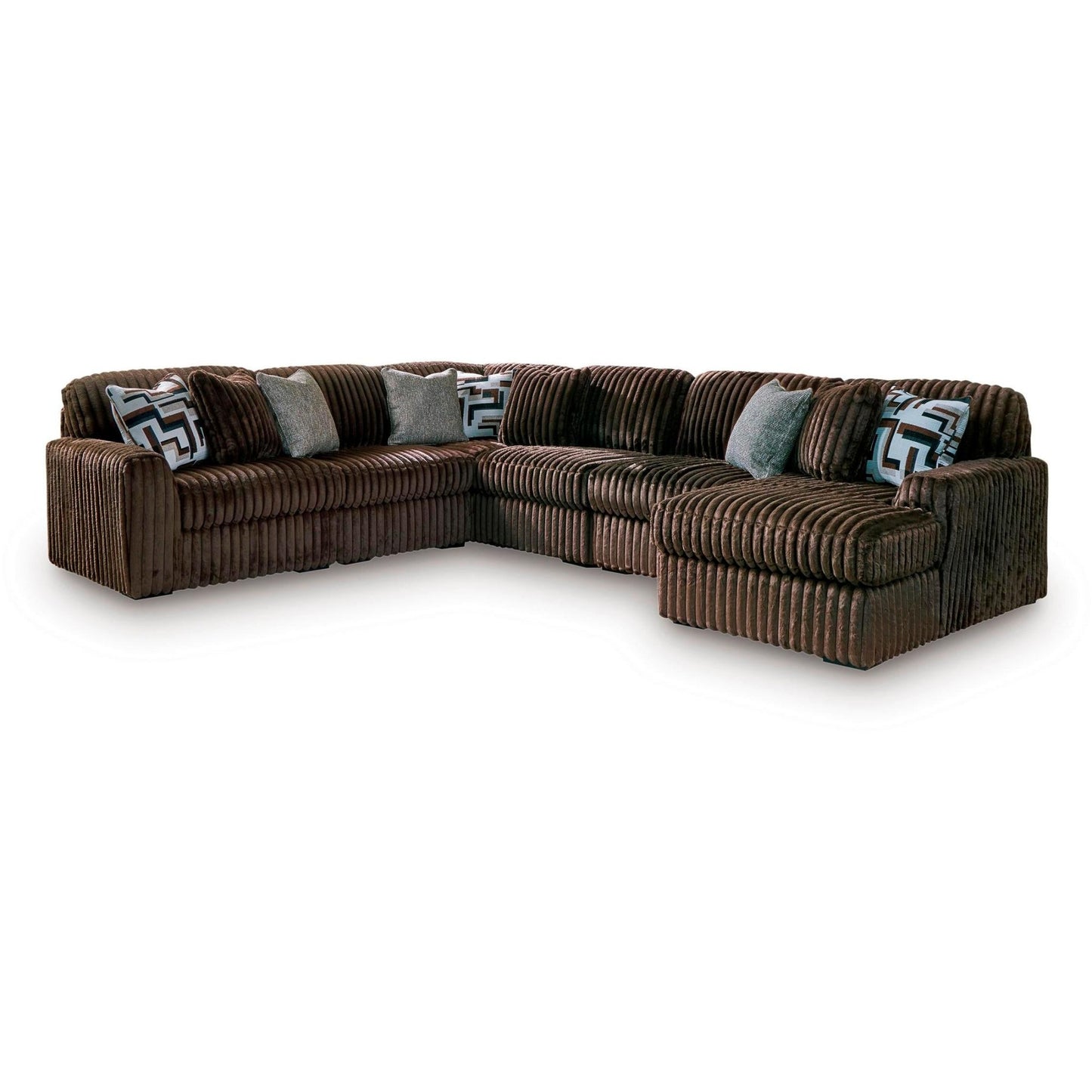 Signature Design by Ashley Midnight - Madness 98104S24 6 pc Sectional with Chaise - American Furniture of Slidell