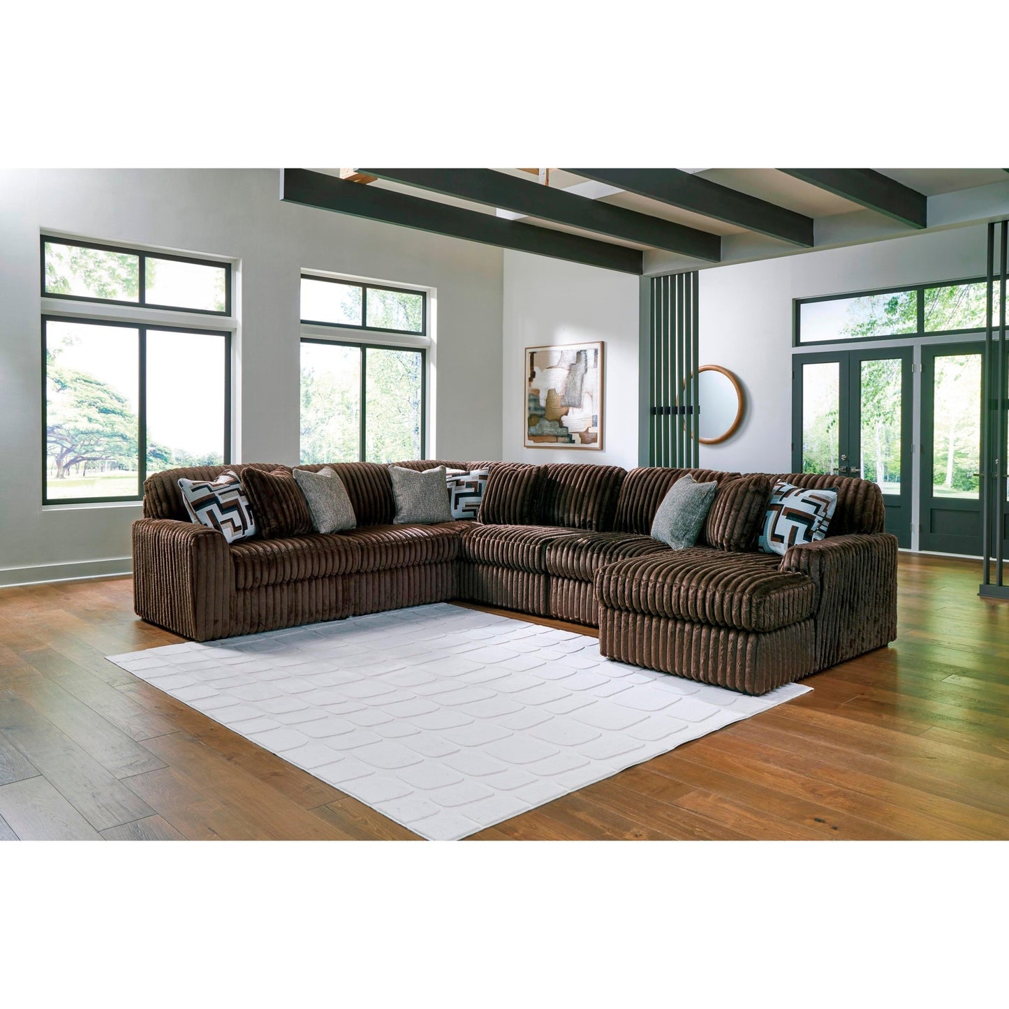 Signature Design by Ashley Midnight - Madness 98104S24 6 pc Sectional with Chaise - American Furniture of Slidell