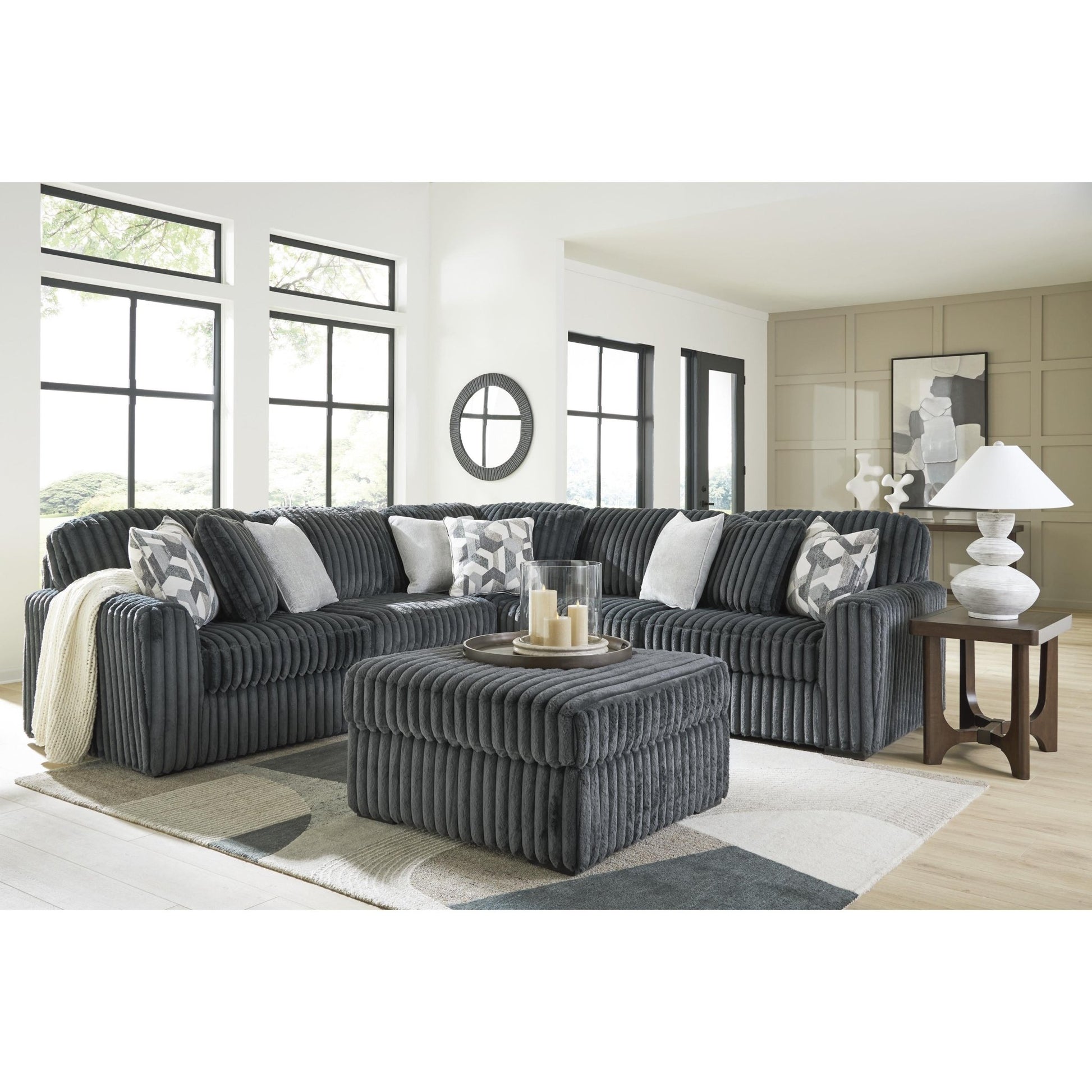 Signature Design by Ashley Midnight - Madness 9810508 Oversized Accent Ottoman - American Furniture of Slidell