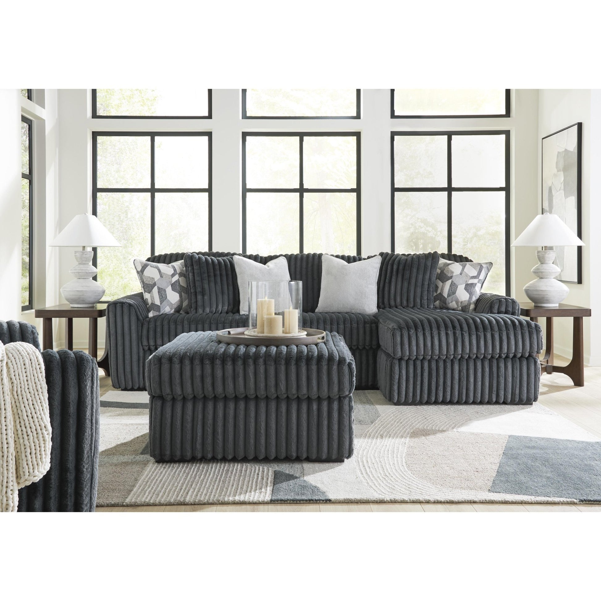 Signature Design by Ashley Midnight - Madness 9810508 Oversized Accent Ottoman - American Furniture of Slidell