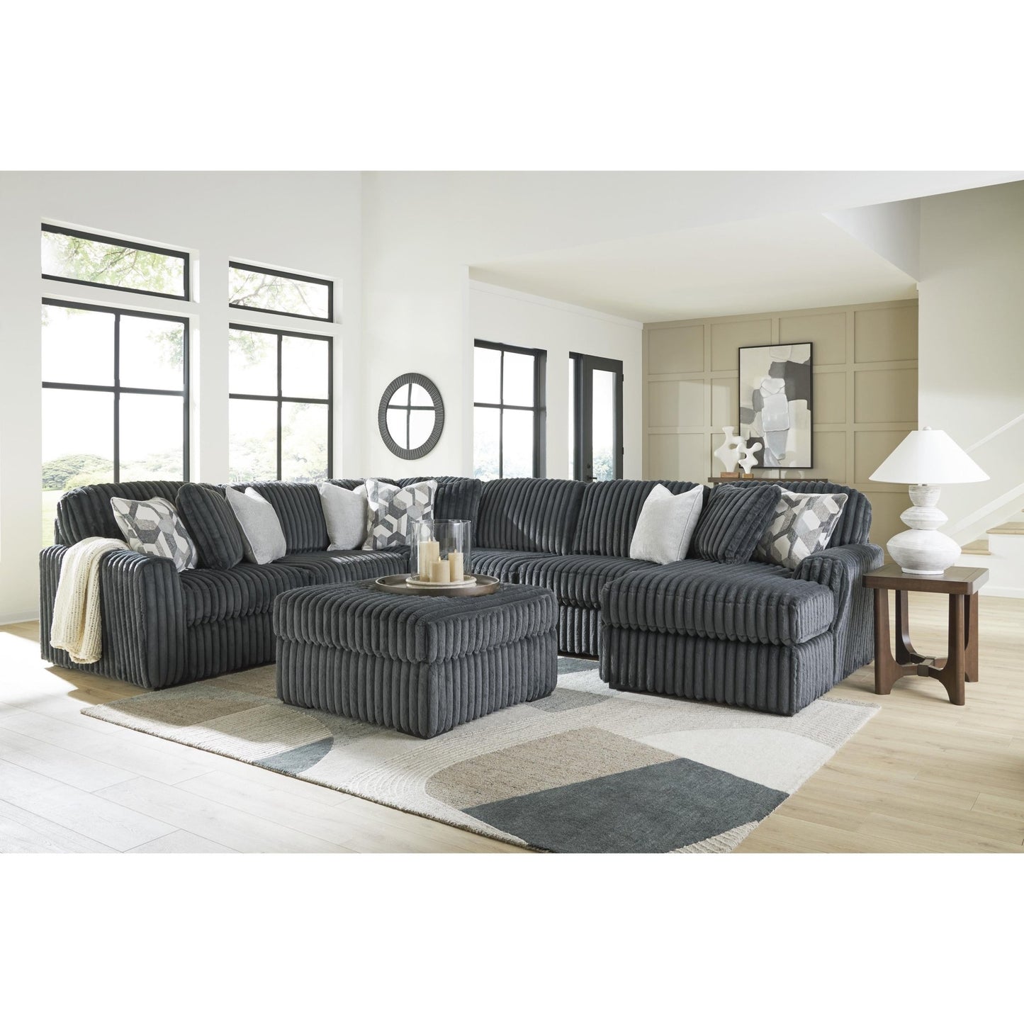 Signature Design by Ashley Midnight - Madness 9810508 Oversized Accent Ottoman - American Furniture of Slidell