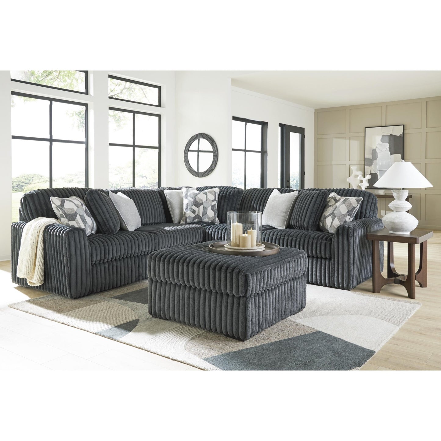 Signature Design by Ashley Midnight - Madness 9810508 Oversized Accent Ottoman - American Furniture of Slidell