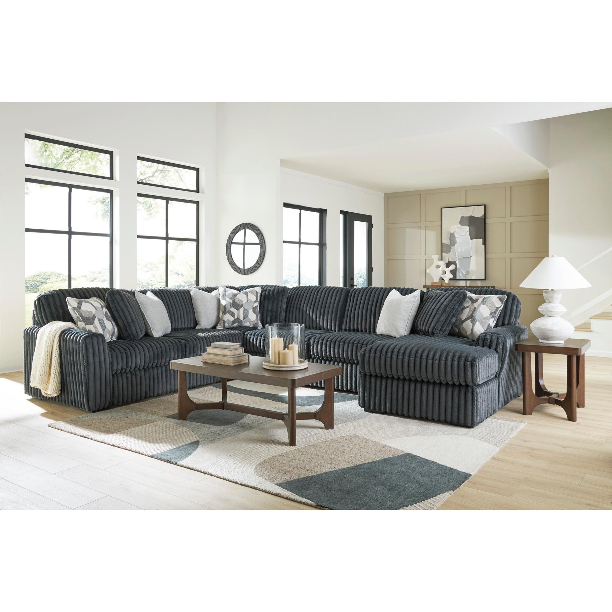 Signature Design by Ashley Midnight - Madness 98105S2 4 pc Sectional with Chaise - American Furniture of Slidell