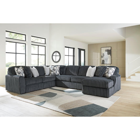 Signature Design by Ashley Midnight - Madness 98105S2 4 pc Sectional with Chaise - American Furniture of Slidell