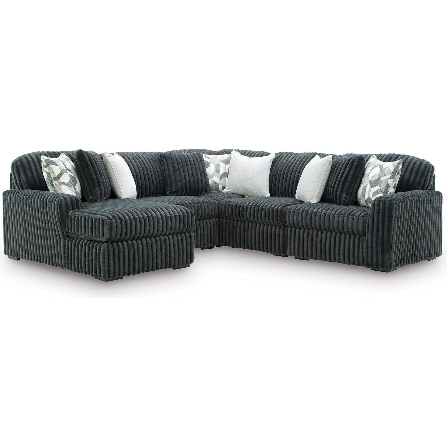 Signature Design by Ashley Midnight - Madness 98105S22 5 pc Sectional with Chaise - American Furniture of Slidell