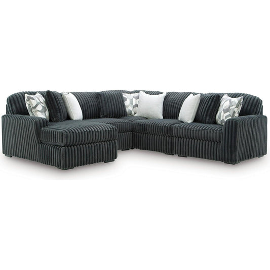 Signature Design by Ashley Midnight - Madness 98105S22 5 pc Sectional with Chaise - American Furniture of Slidell