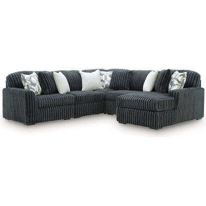 Signature Design by Ashley Midnight - Madness 98105S23 5 pc Sectional with Chaise - American Furniture of Slidell