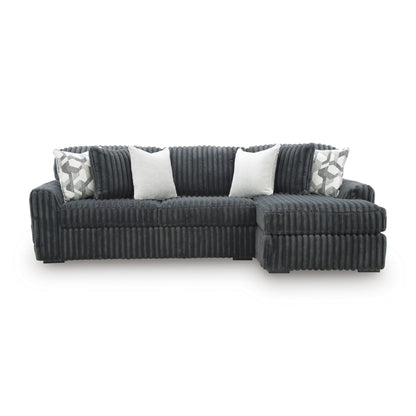 Signature Design by Ashley Midnight - Madness 98105S3 2 pc Sectional Sofa Chaise - American Furniture of Slidell