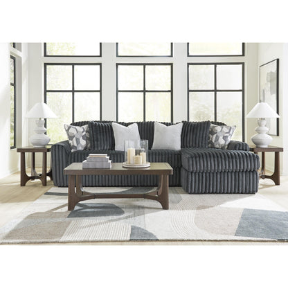 Signature Design by Ashley Midnight - Madness 98105S3 2 pc Sectional Sofa Chaise - American Furniture of Slidell