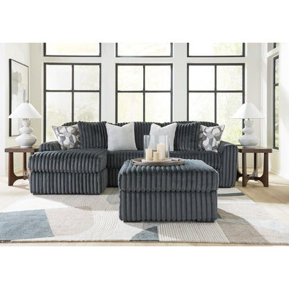 Signature Design by Ashley Midnight - Madness 98105S4 2 pc Sectional Sofa Chaise - American Furniture of Slidell