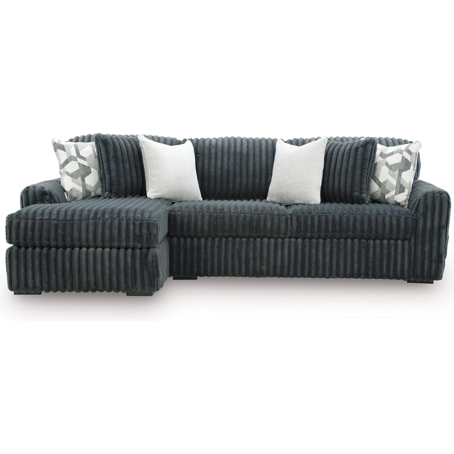 Signature Design by Ashley Midnight - Madness 98105S4 2 pc Sectional Sofa Chaise - American Furniture of Slidell