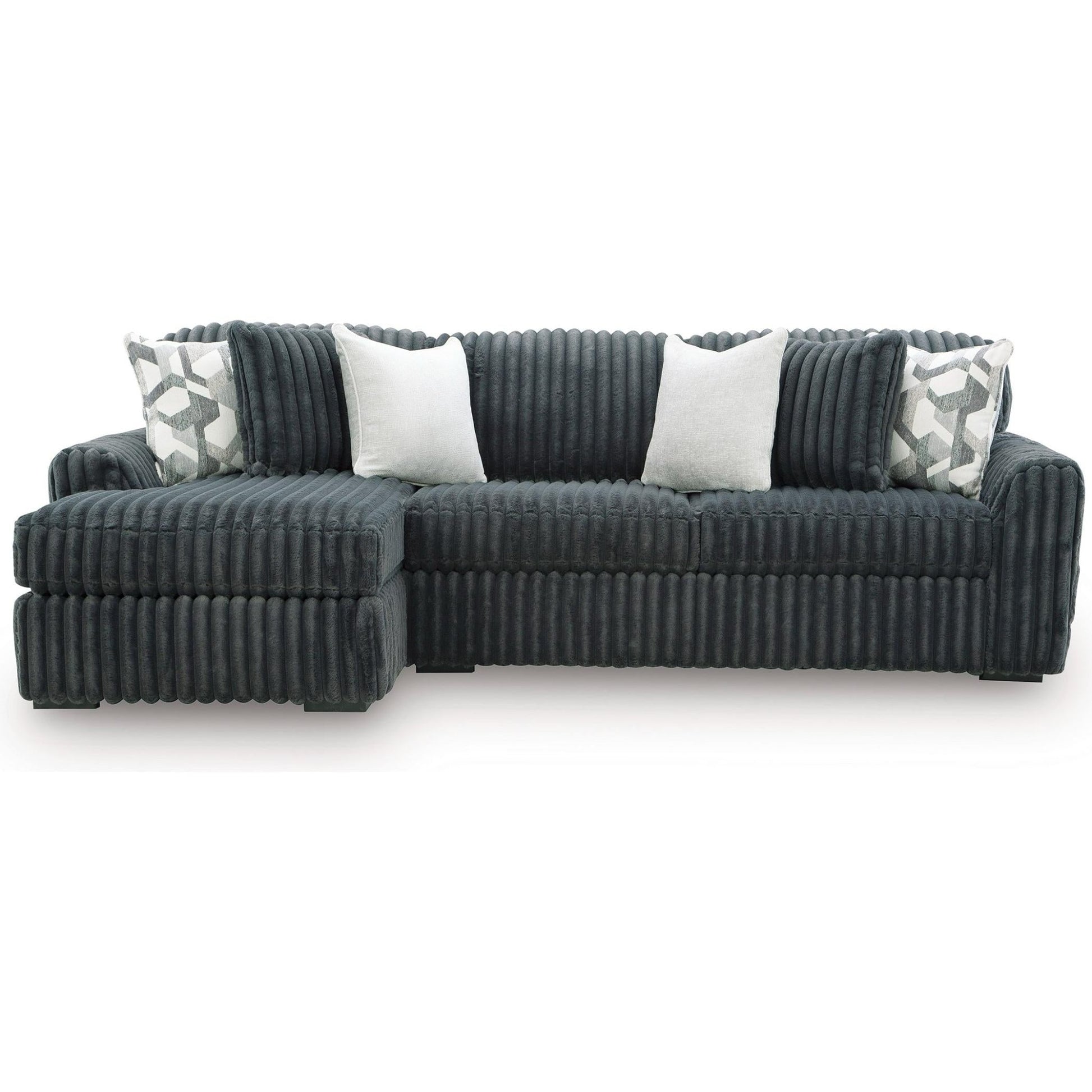 Signature Design by Ashley Midnight - Madness 98105S4 2 pc Sectional Sofa Chaise - American Furniture of Slidell